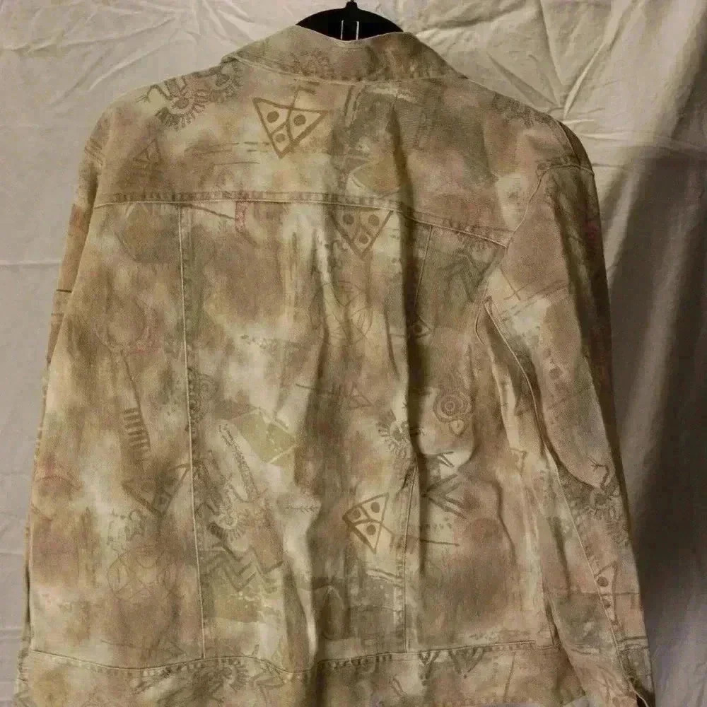 Chico's Design Jacket Patterned Denim Looking Lay… - image 8